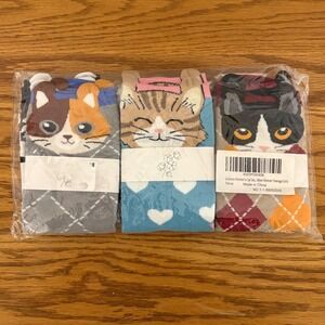 Jeasona Womens Cat Socks 5 Pack Multicolor Cotton Blend Crew Socks Size 5-8 NEW